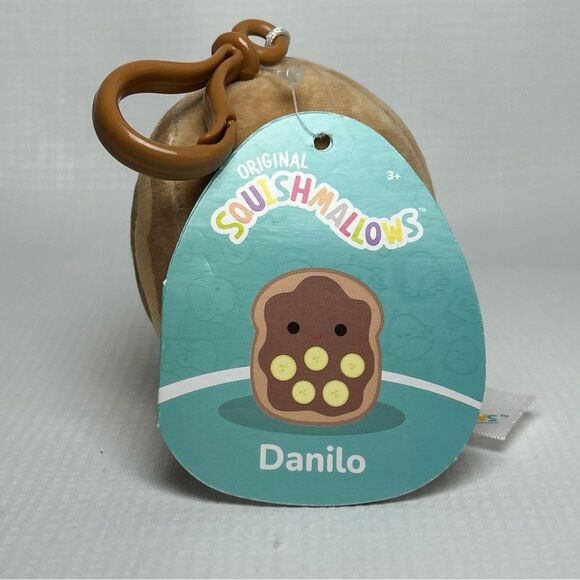 NWT 3.5'' Squishmallows Food Danilo as Toast Clip On Keychain - Picture 5 of 5